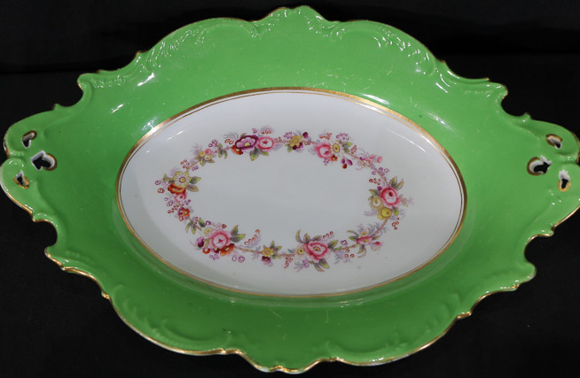 255b - 10 pieces of lime green Old Paris china