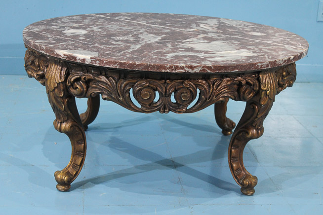 249b - French Louis XV style marble top coffee table