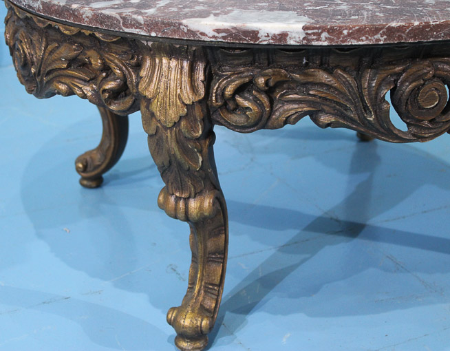 249c - French Louis XV style marble top coffee table