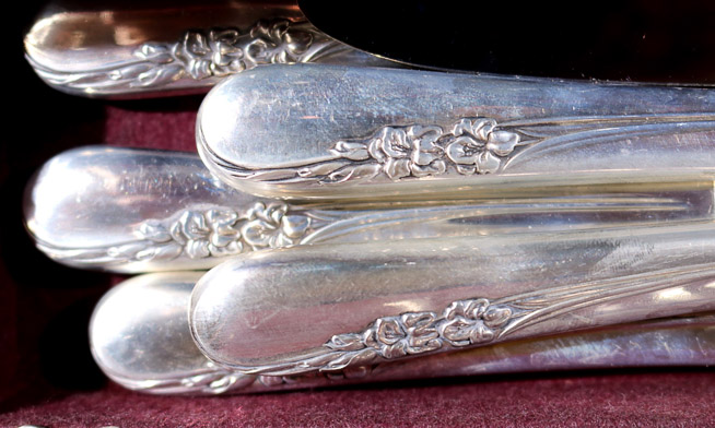 040c - 50 piece International sterling flatware, blossom Home Pattern