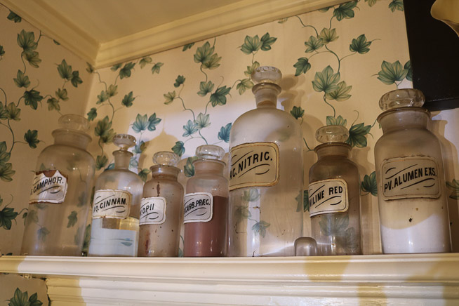 151a - 8  antique pharmacy bottles, T.K.E Drugs of Tupelo