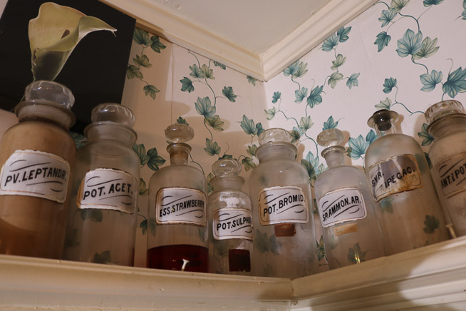 153a - 8  antique pharmacy bottles, T.K.E Drugs of Tupelo