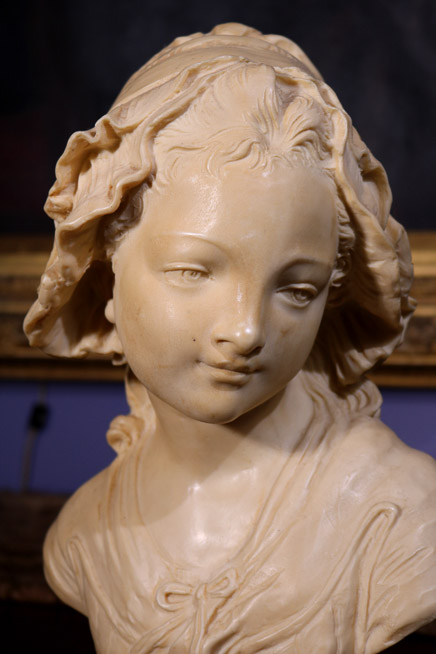 206a - Plaster bust of milk maid, 10  in. T.
