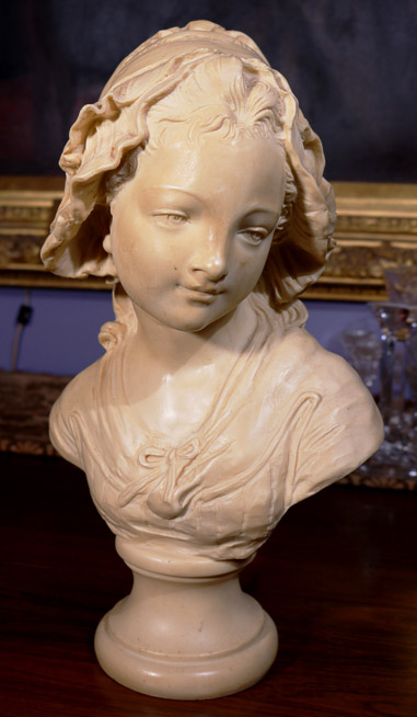 206b - Plaster bust of milk maid, 10  in. T.