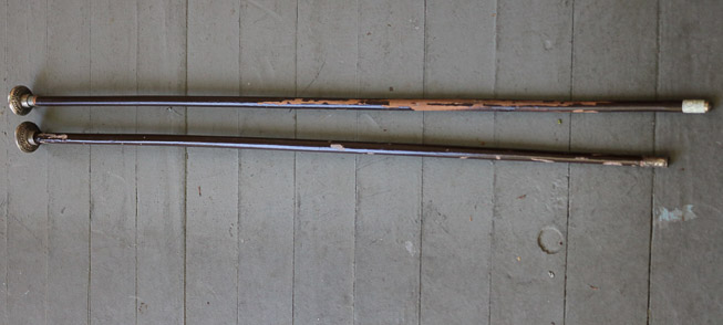 292a - Pair of wooden walking sticks with silver handles