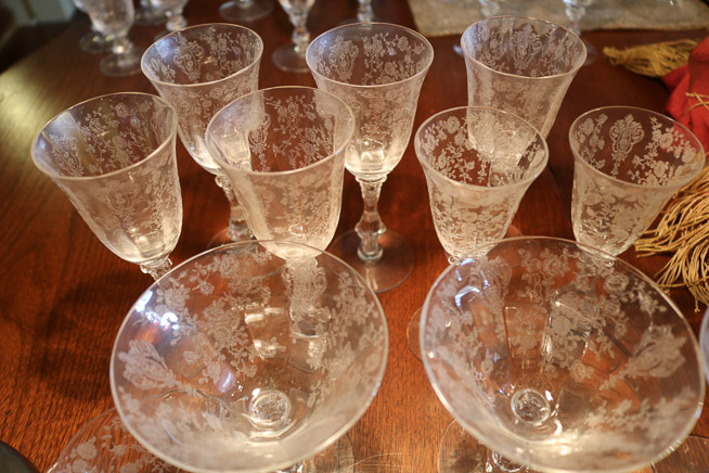 423b - 12 piece miscellaneous Rosepoint crystal, all needs washing