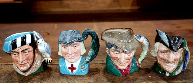 129a - 4 Royal Doulton Toby mugs, 4 in. T.-11