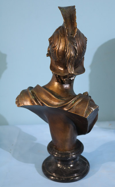 151c - Bronze bust of Roman soldiers, 16 in. T.