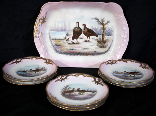 009a - Austrian 10 piece pink and white game set