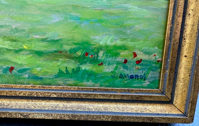 593d - 2 piece lot of oil on canvas painting