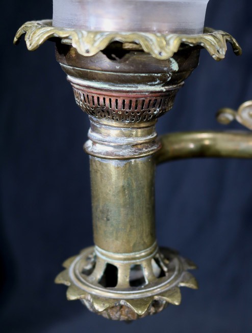 036d - Pair of early 19th Century bronze argand lamps
