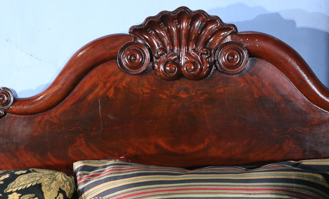 084e - Mahogany Empire full tester bed signed C. Lee